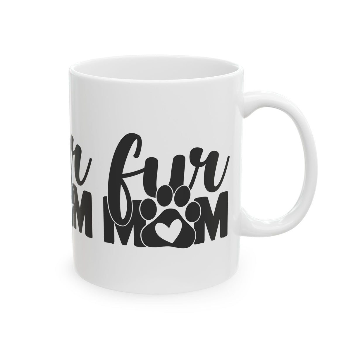 Cat/Dog Mom Paw Print Ceramic Mug – "Fur Mom" Coffee Cup 11oz   Item #547552