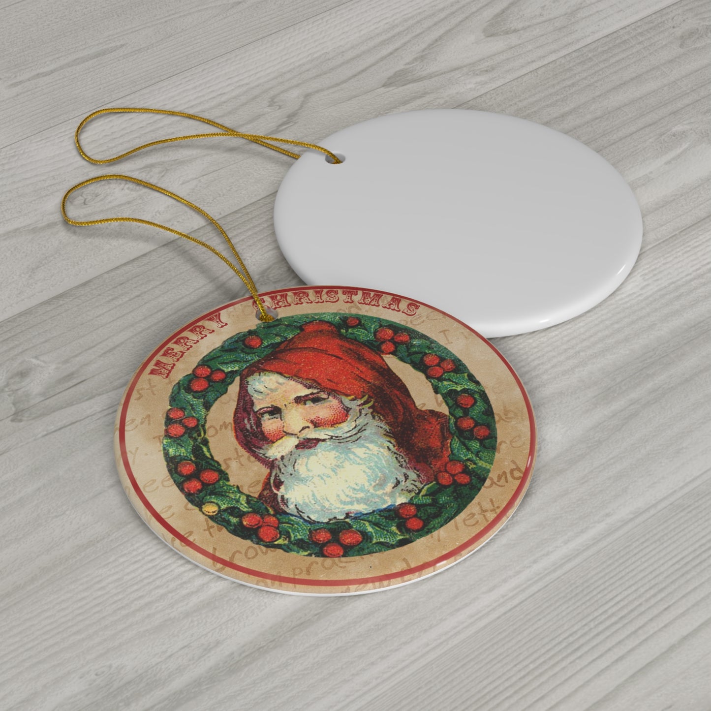 Santa Ceramic Disc Ornament            Item #7079096