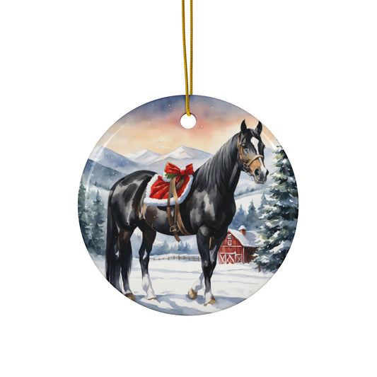 Ceramic Ornament - Horse Christmas      Item #198643