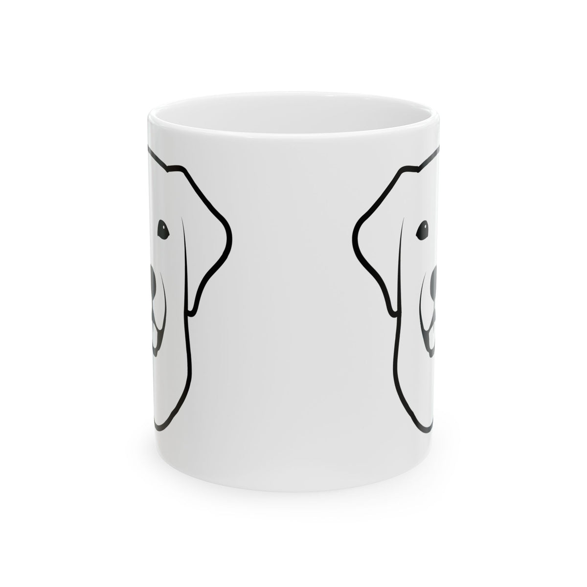 Minimalist Labrador Dog Face Ceramic Mug — Cute Black Line Pet Coffee Cup 11oz   Item #5065