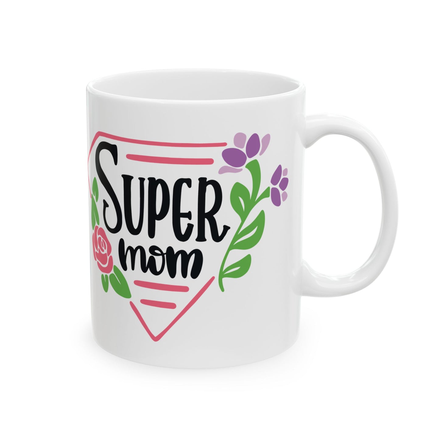 Summer Mom Floral Ceramic Mug – “Summer Mom” Coffee Cup, 11oz   Item #229372