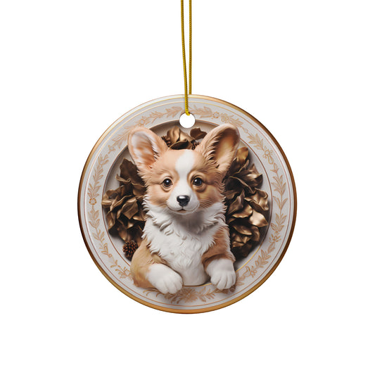 Dog Ceramic Disc Ornament                Item #3933131