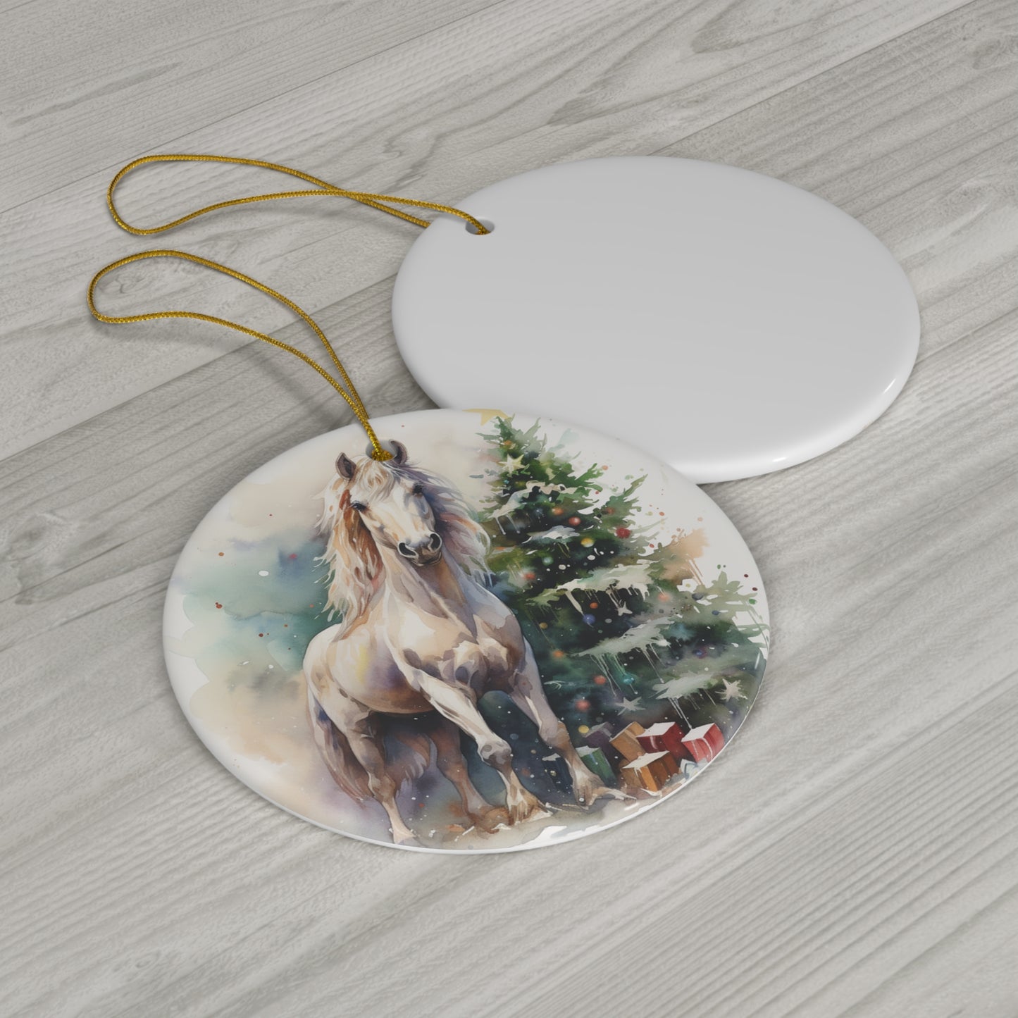 Ceramic Ornament - Country Christmas Horse    Item #1025456