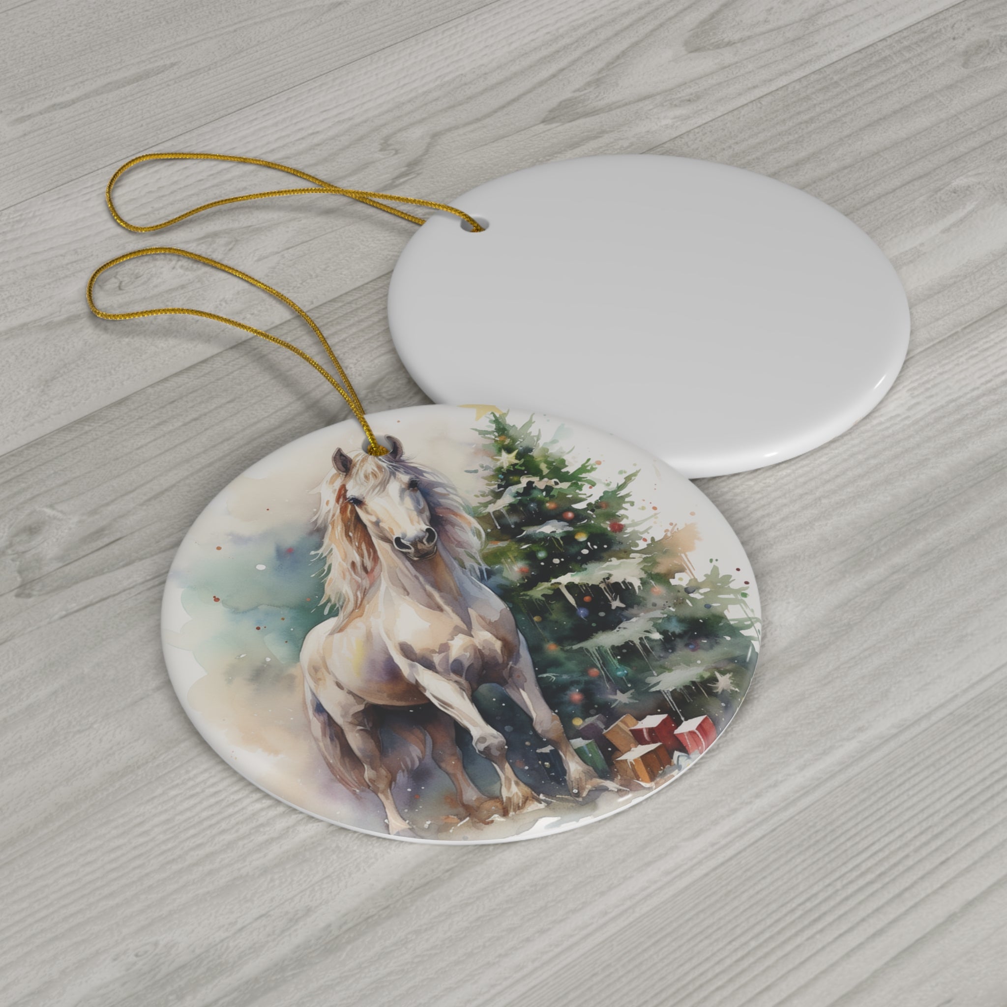 Ceramic Ornament - Country Christmas Horse    Item #1025456