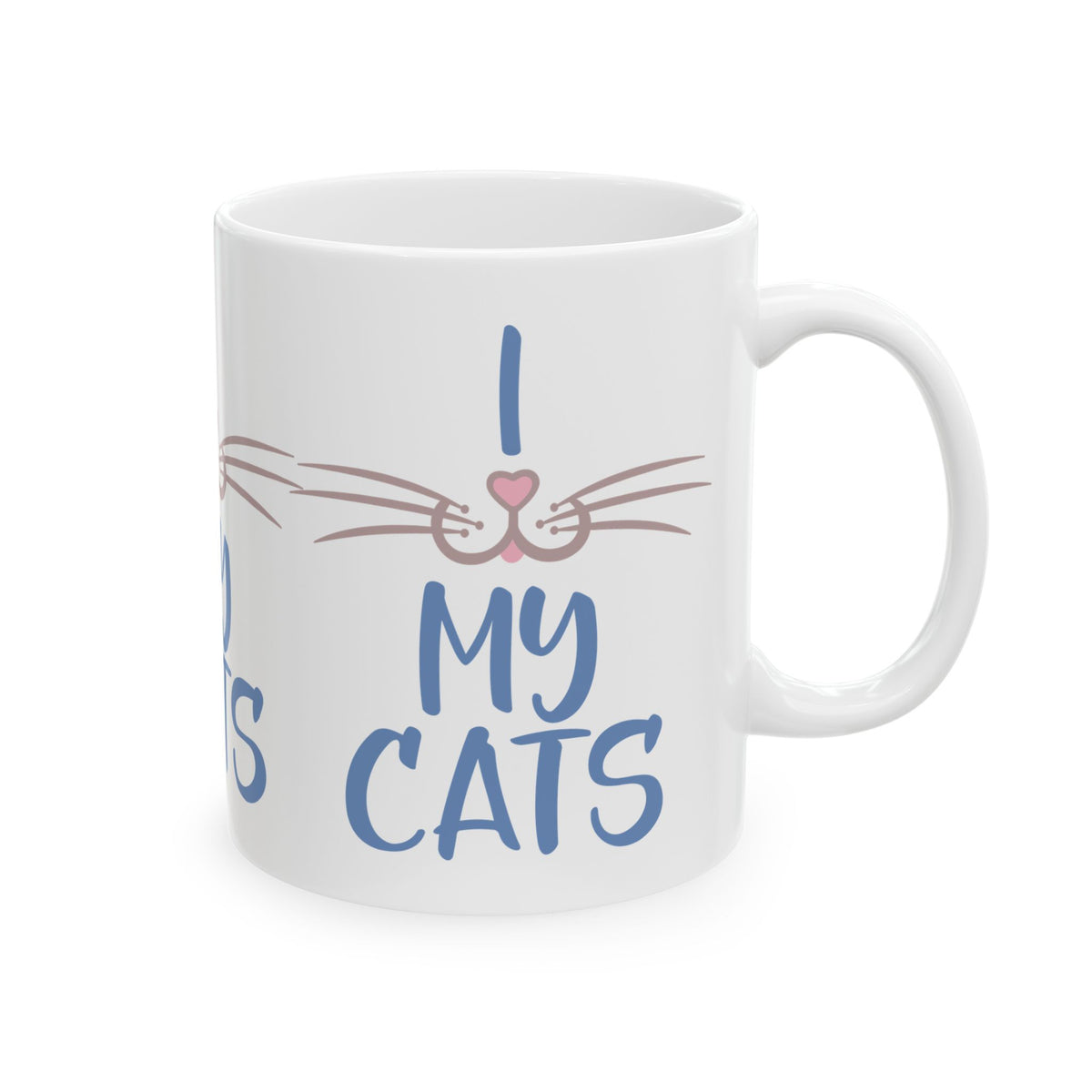 I Love My Cats Ceramic Mug – Cute Cat Face Coffee Cup 11oz    Item #188255
