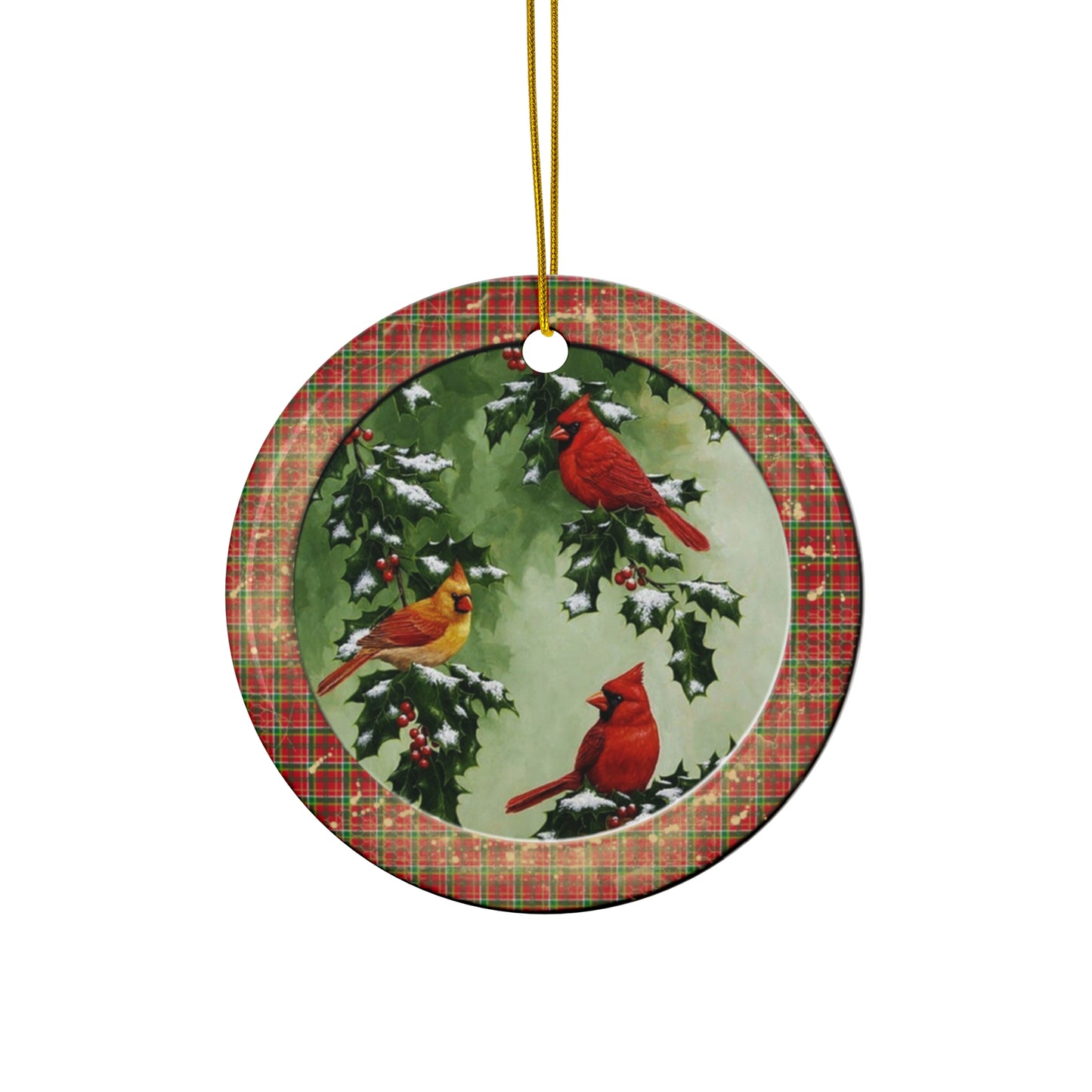 Cardinal Ceramic Disc Ornament     Item #8103803