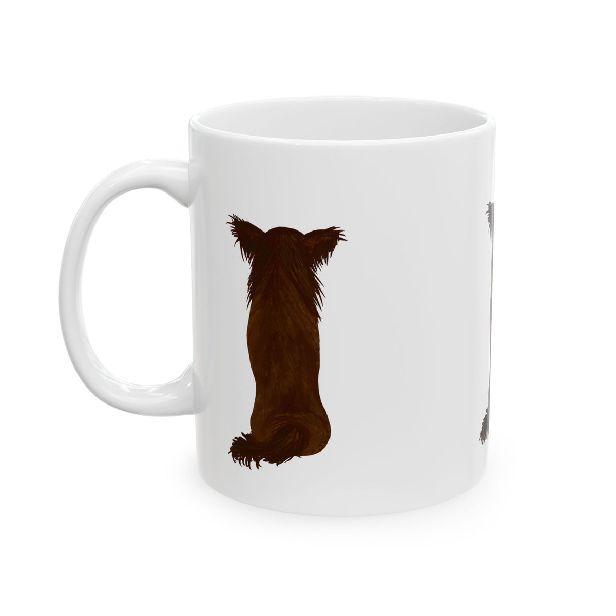 Brown Dog Silhouette Mug – Back View Ceramic Coffee Cup 11oz    Item #10019