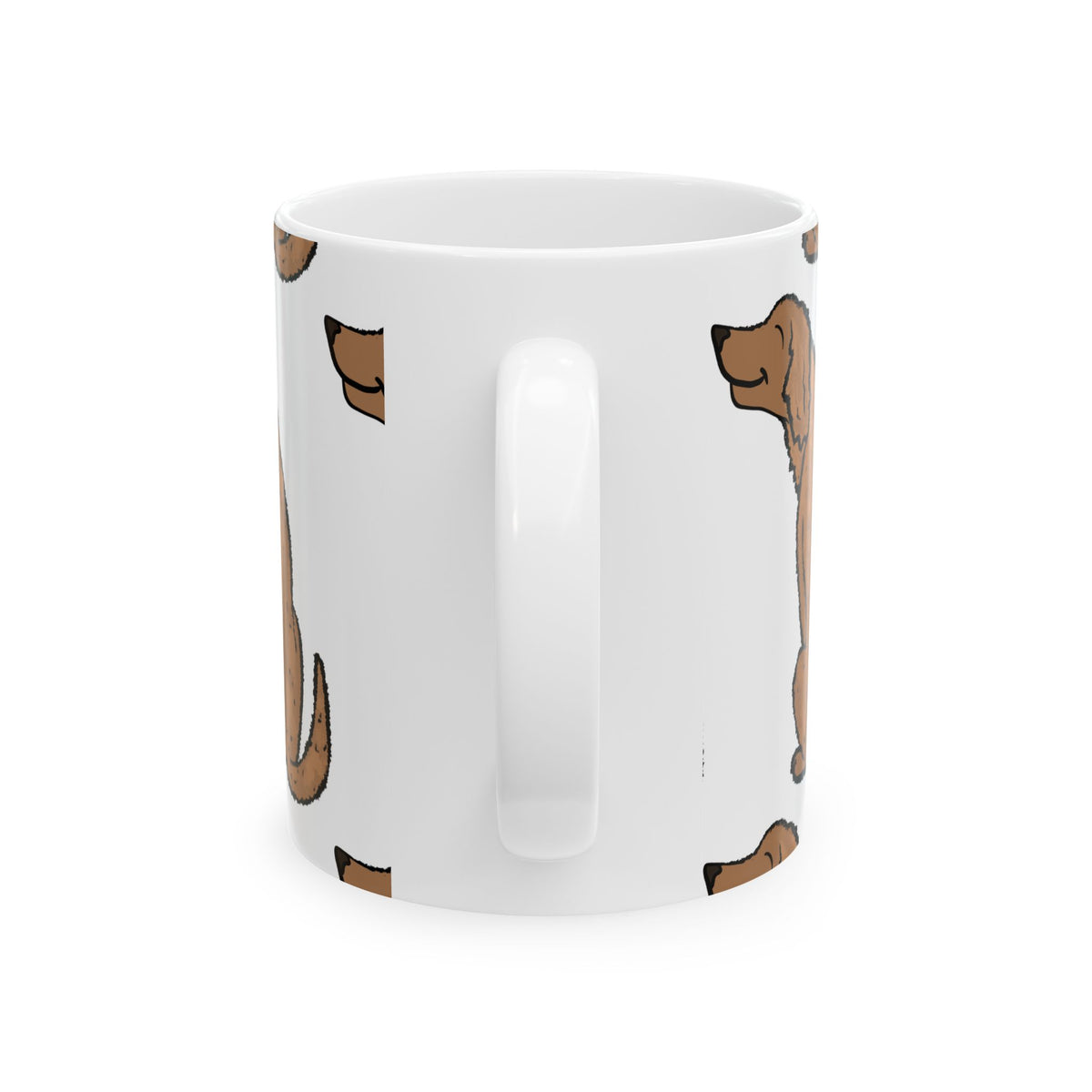 Brown Labrador Pattern Ceramic Mug – Cute Dog Lover Coffee Cup 11oz   Item #827932