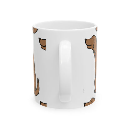 Brown Labrador Pattern Ceramic Mug – Cute Dog Lover Coffee Cup 11oz   Item #827932