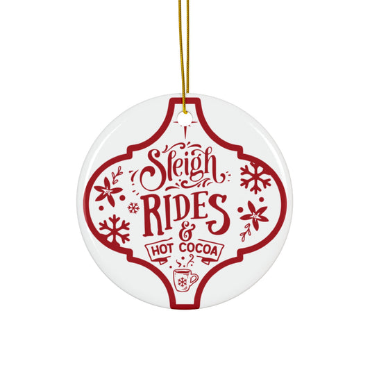 Sleigh Rides Ceramic Disc Ornament            Item #6855485