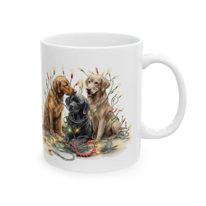 Christmas Labrador Playing With Lights Ceramic Mug 11oz  Item #374998