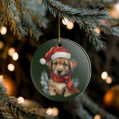 Christmas Puppy Ceramic Ornament   Item #162761