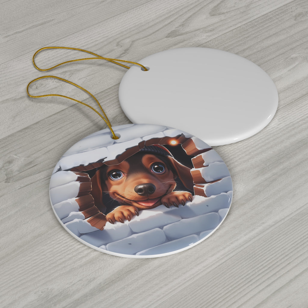3D Dog Ceramic Disc Ornament            Item #6042657