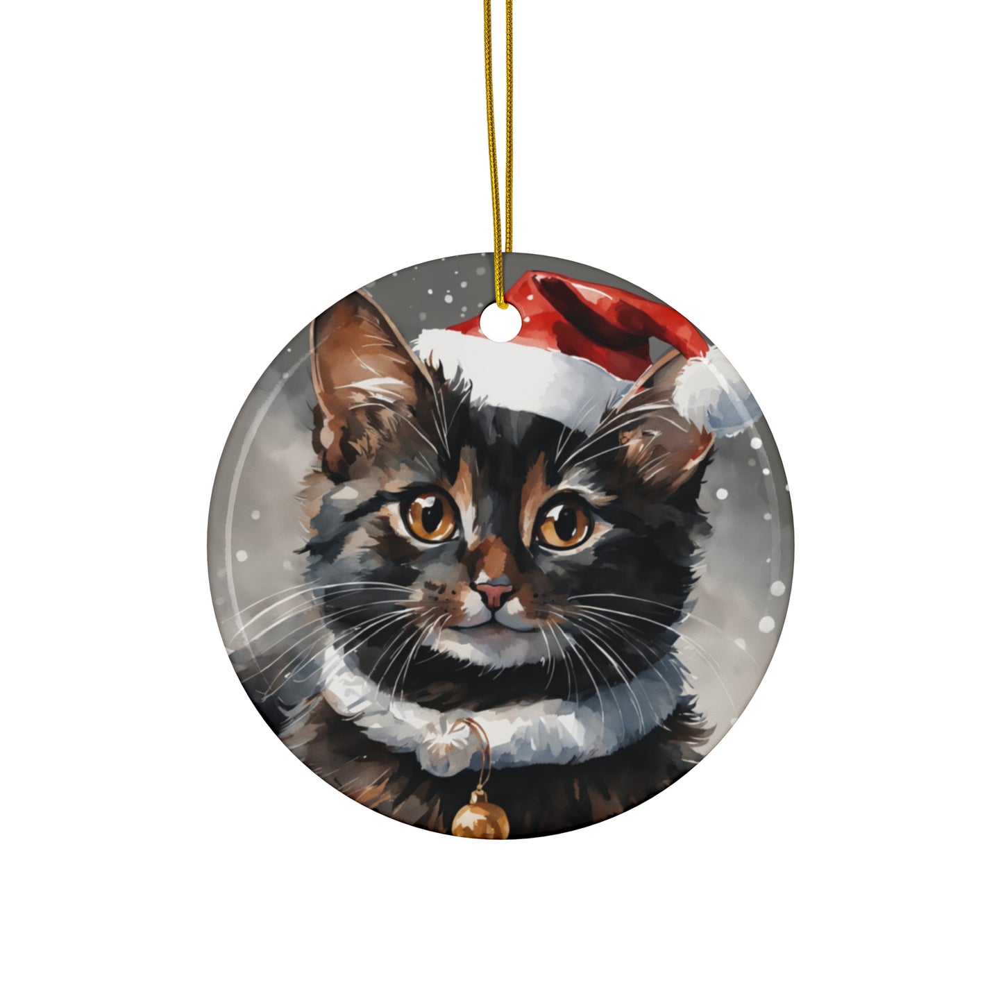 Ceramic Ornament - Christmas Cat     Item #447065