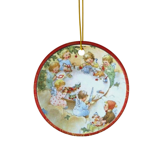 Christmas Scene Kids Ceramic Disc Ornament      Item #8327499