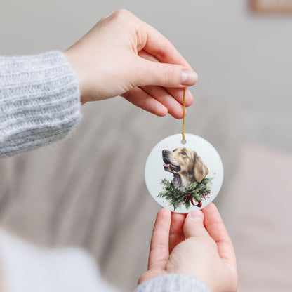 Golden Retriever Christmas Ceramic Ornament    Item #10924