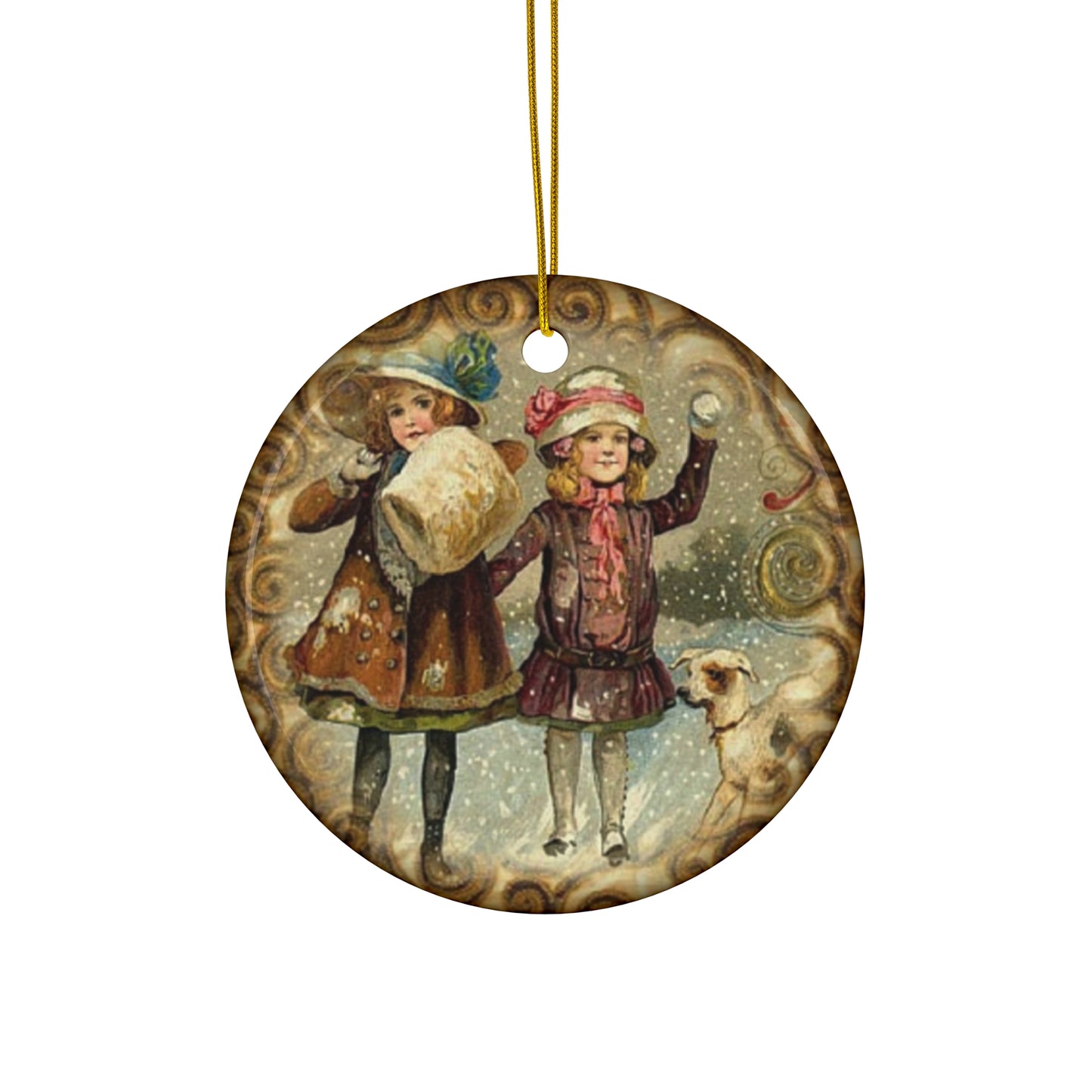 Christmas Kids Ceramic Disc Ornament          Item #9385403