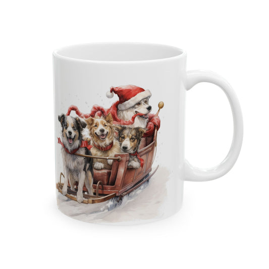 Christmas Dogs Ceramic Mug – Festive Santa Pups 11oz  Item #178823