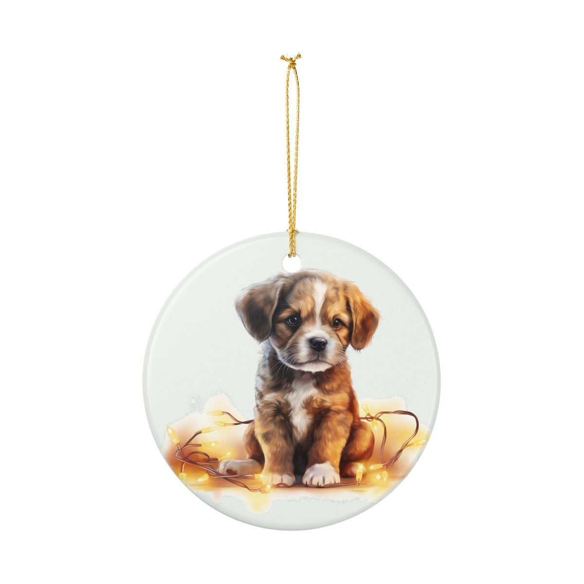 Adorable Puppy Christmas Ceramic Ornament   Item  #587767