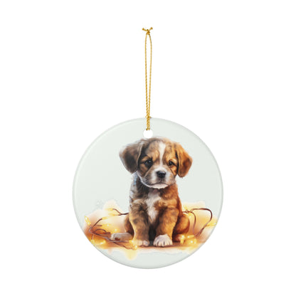 Adorable Puppy Christmas Ceramic Ornament   Item  #587767