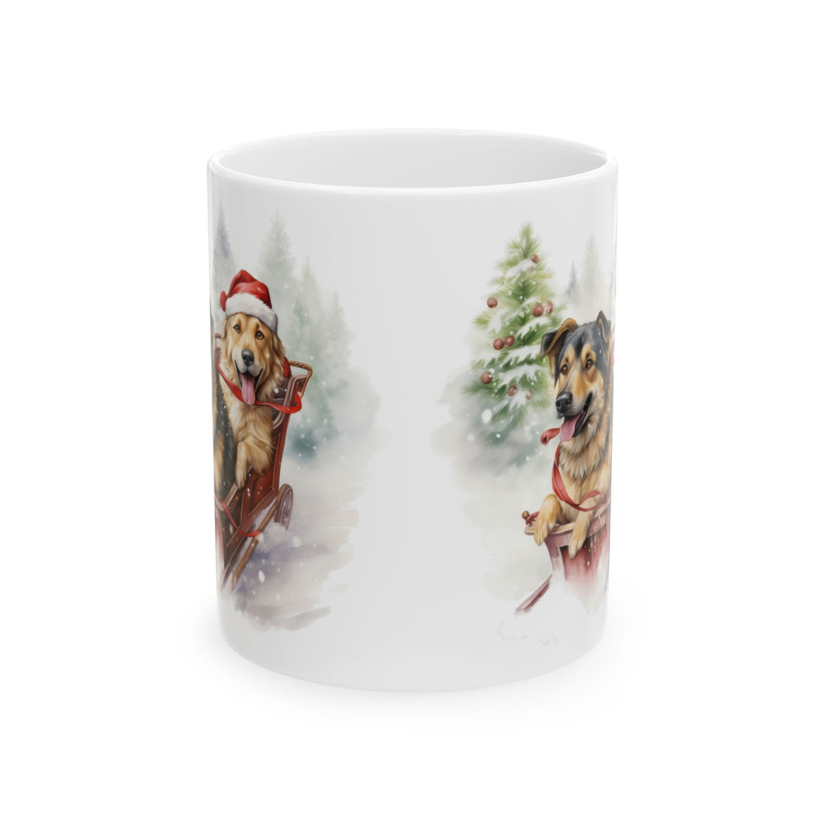 Christmas Dogs Sleigh Ceramic Mug 11oz  Item #308464
