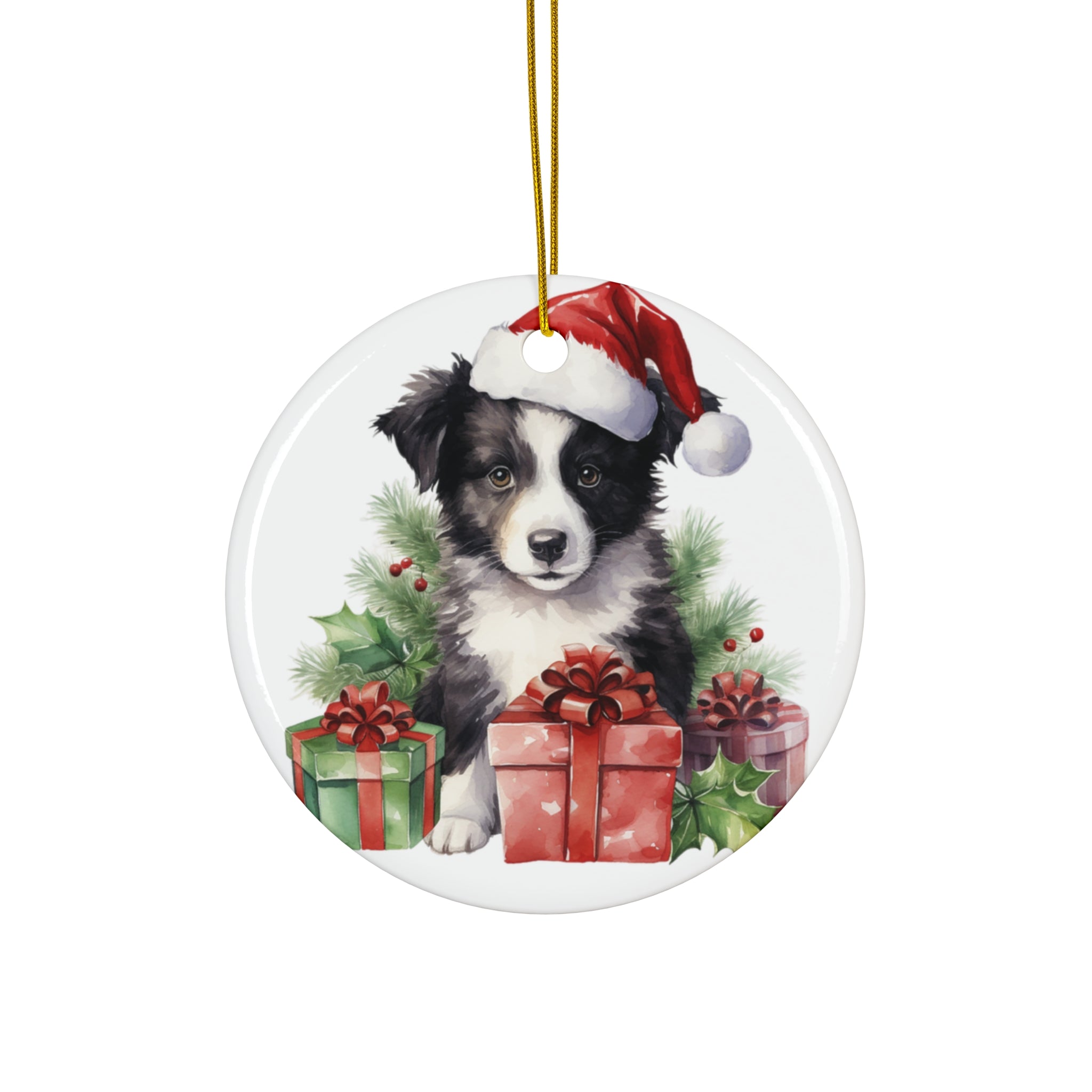 Ceramic Ornament - Border Collie Christmas     Item #5970689 - Buckshot's Bargain Barn