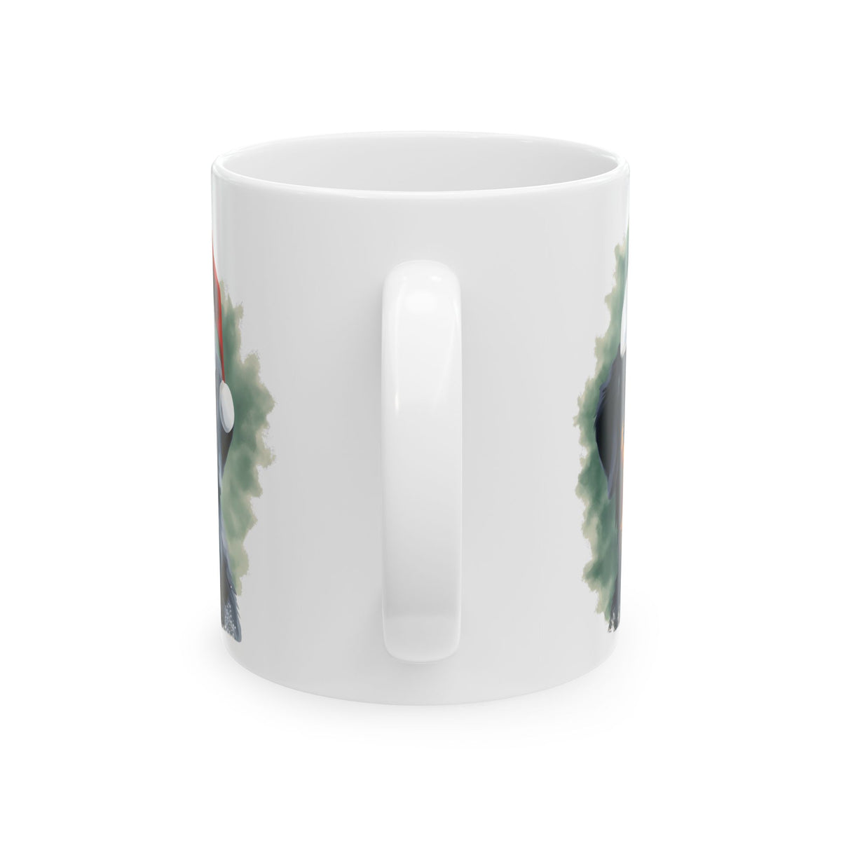 Cute Christmas Dog with Santa Hat Christmas Mug 11oz   Item #218005