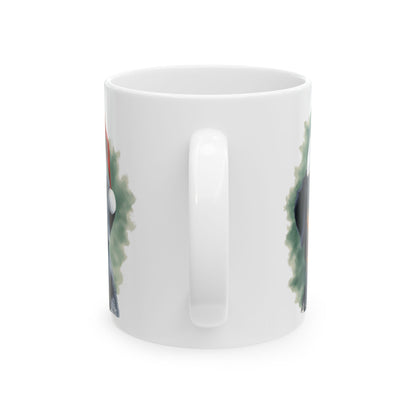 Cute Christmas Dog with Santa Hat Christmas Mug 11oz   Item #218005