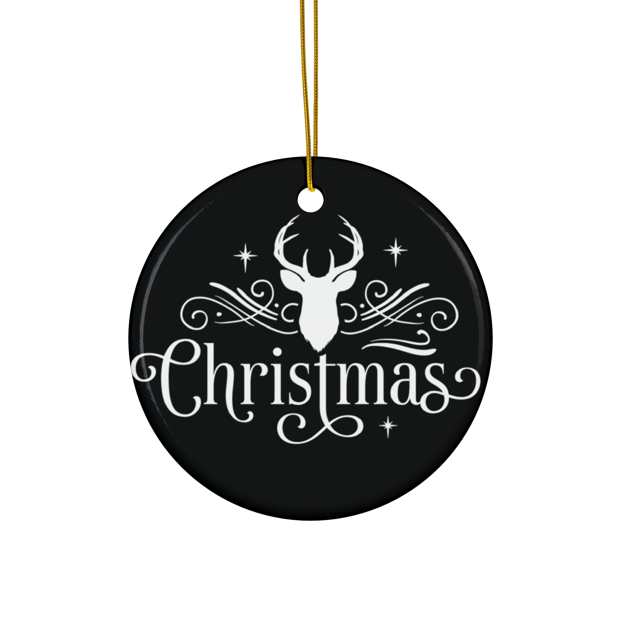 Christmas Reindeer Ceramic Disc Ornament       Item #3139001