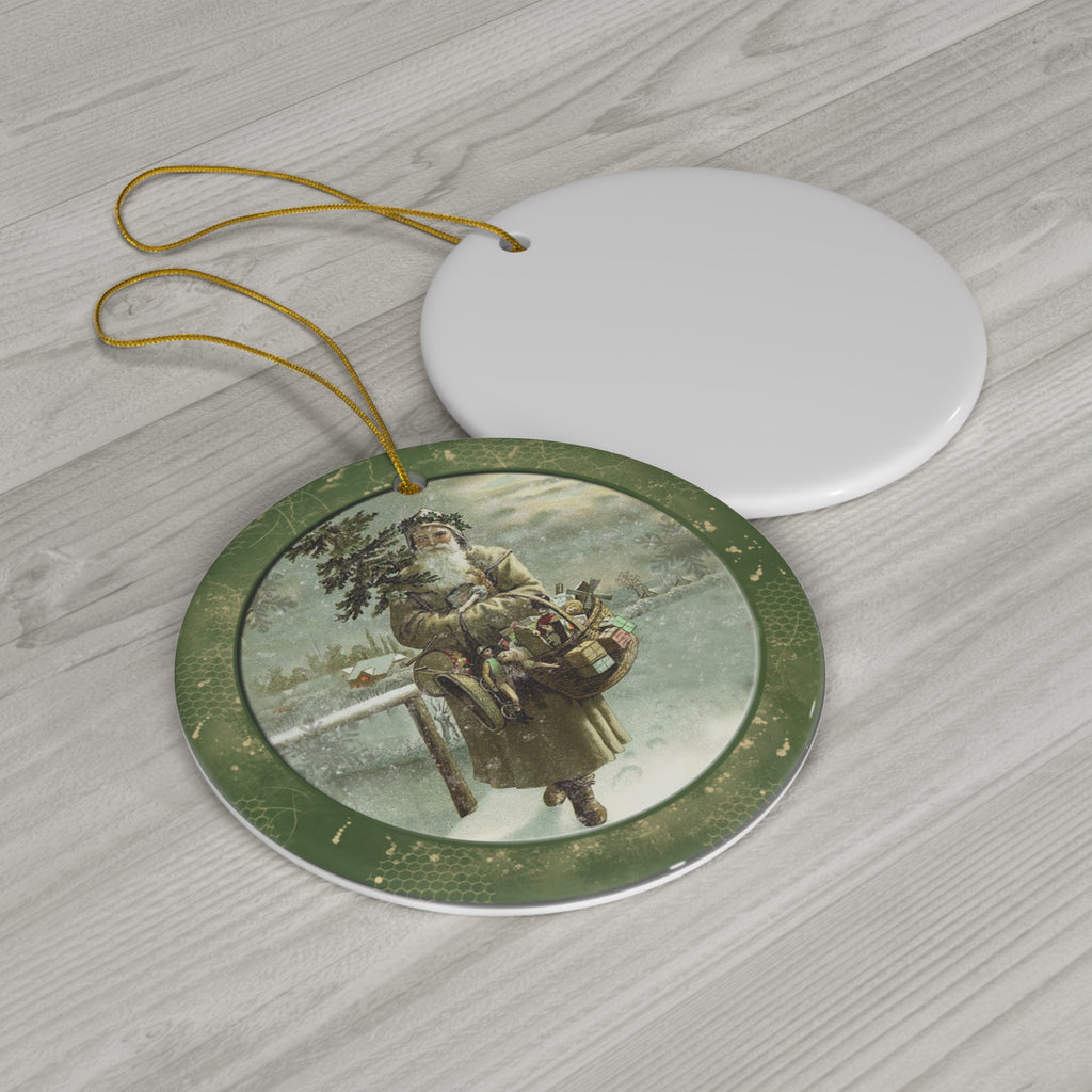 Santa Ceramic Disc Ornament    Item #4950435