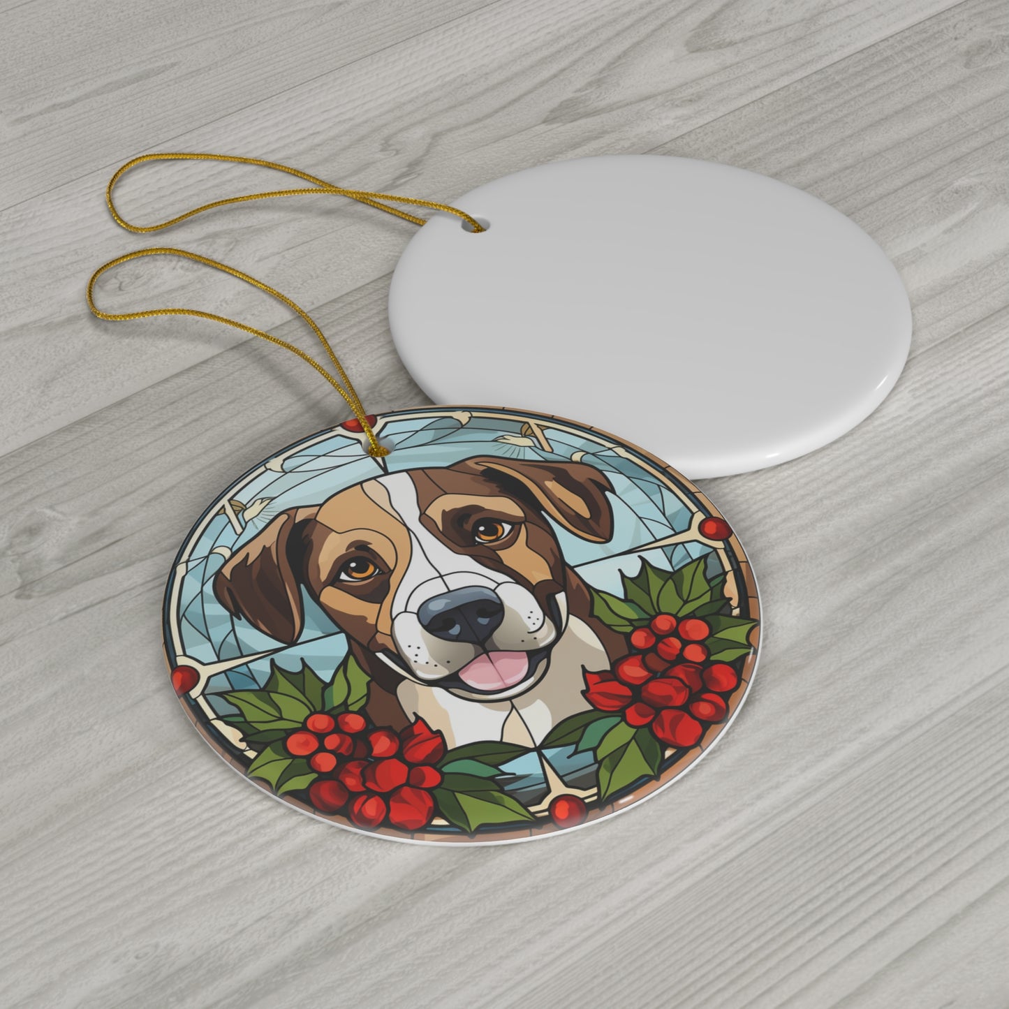 Christmas Dog Ceramic Ornament         Item #4813618