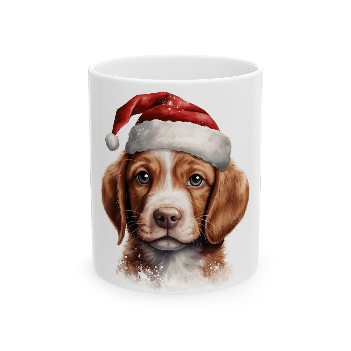 Christmas Puppy Ceramic Mug – Cute Dog in Santa Hat 11oz  Item #195242