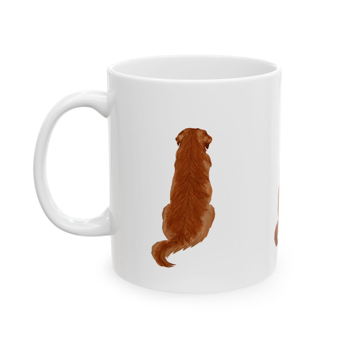 Golden Retriever Ceramic Mug — Cute Back-View Dog Coffee Cup 11oz   Item #268079