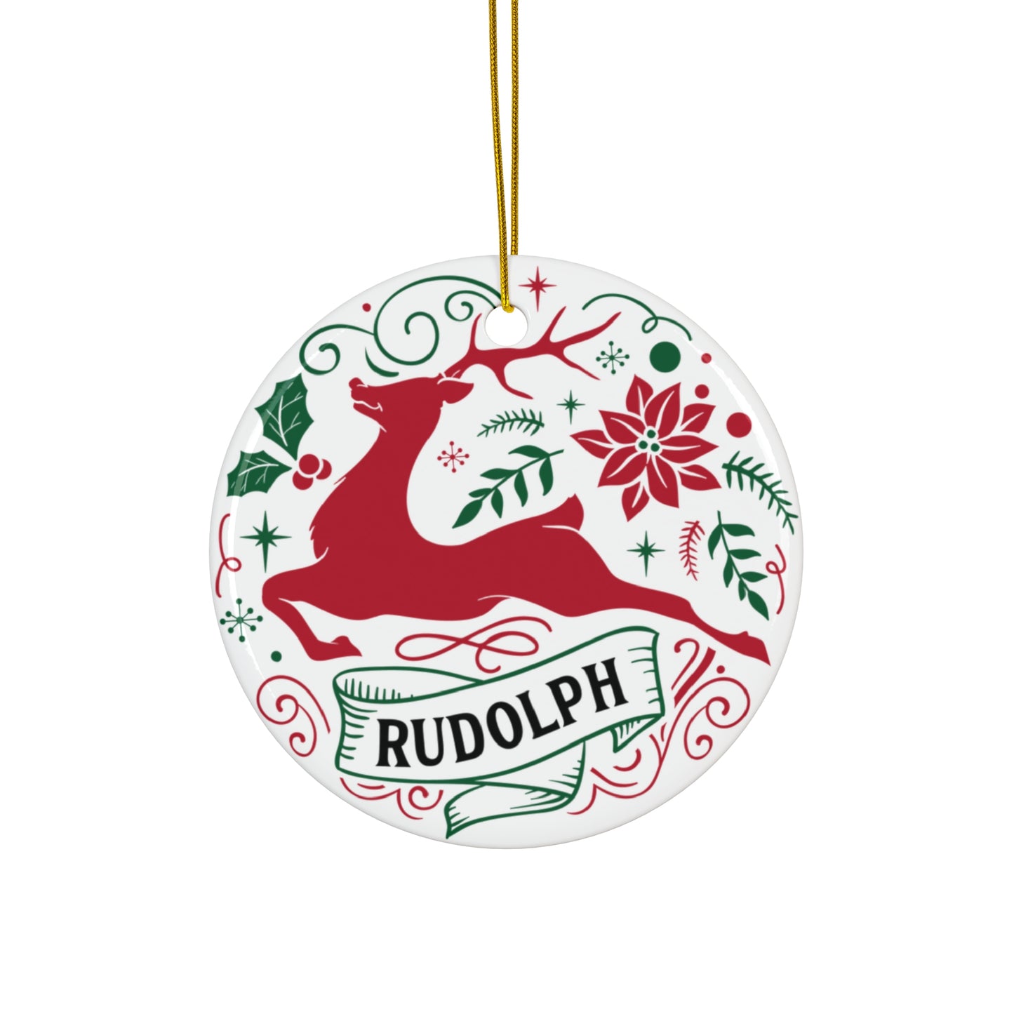 Rudolph Reindeer Ceramic Ornament      Item #2948531