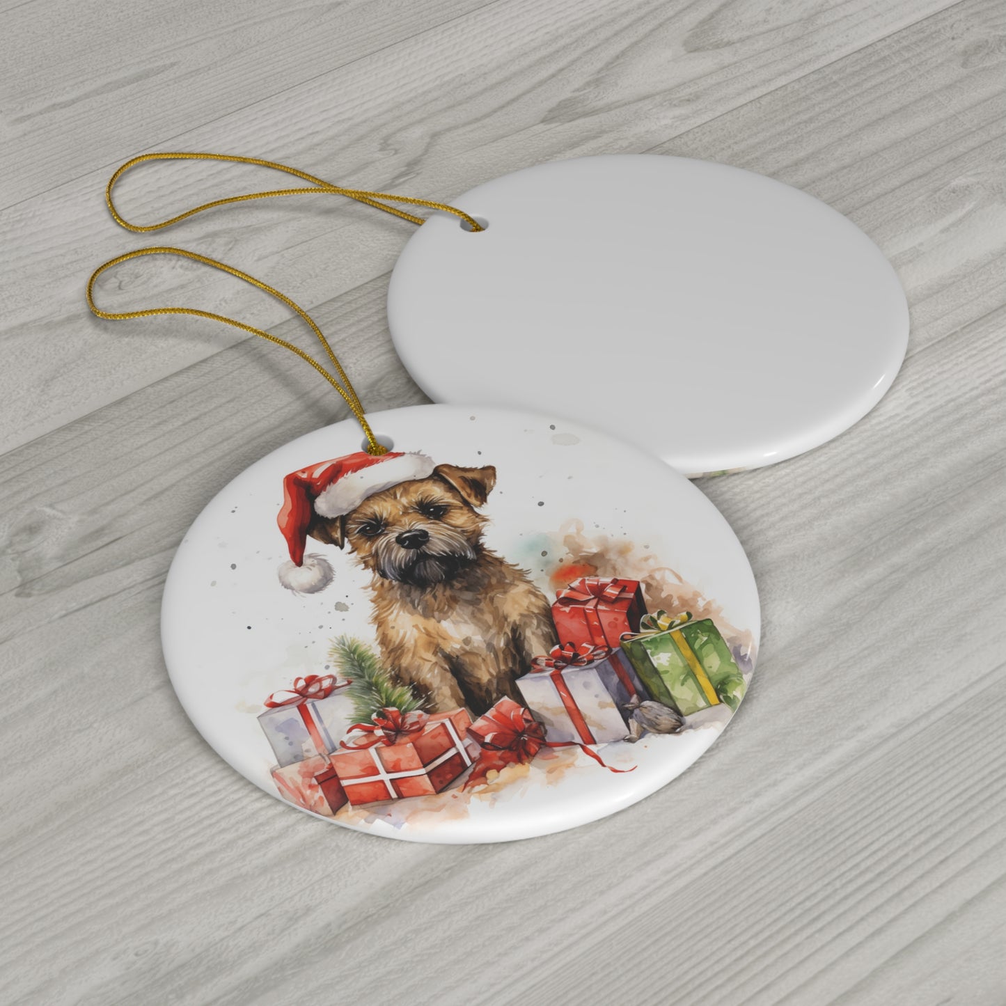 Ceramic Ornament - Border Terrier Christmas     Item #9071667