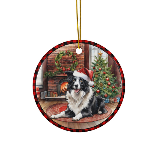 Ceramic Ornament - Border Collie Christmas Dog       Item #9244708