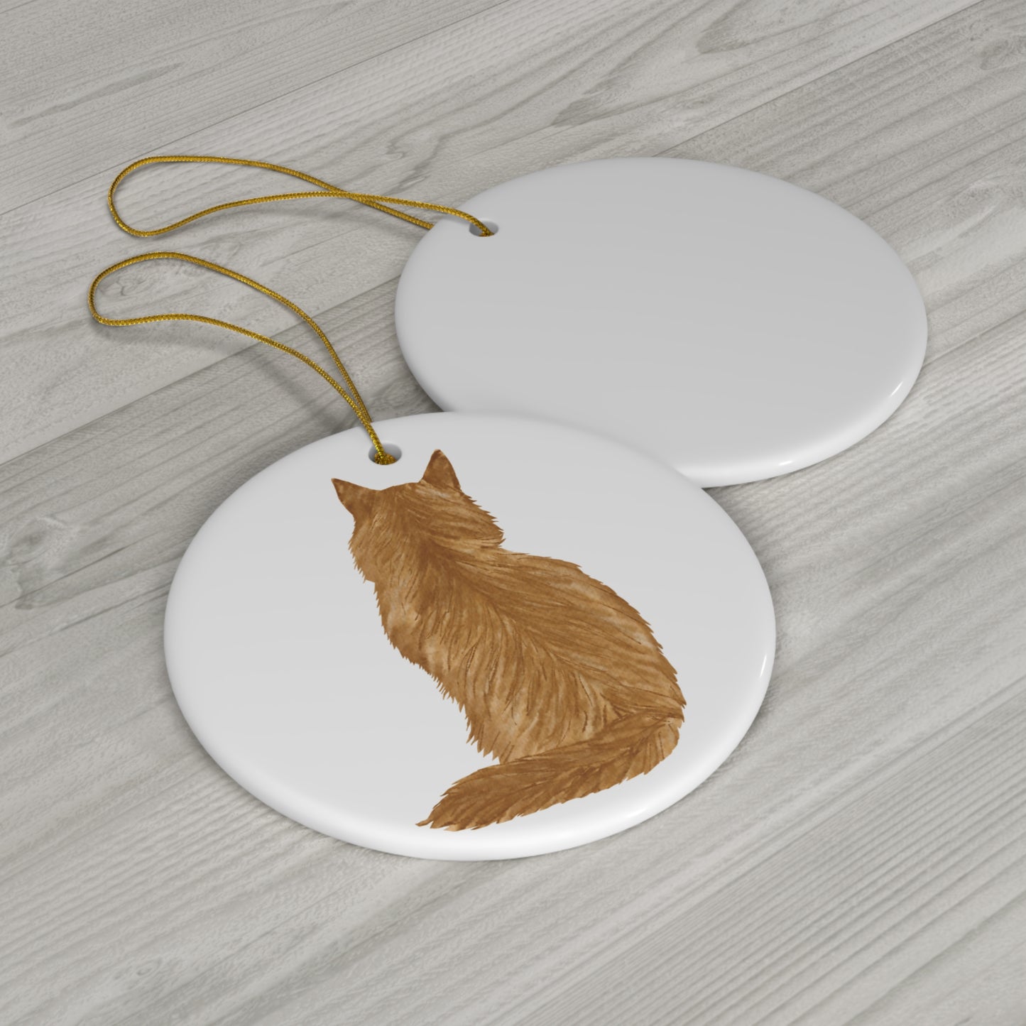 Cat Ceramic Disc Ornament          Item #4000897