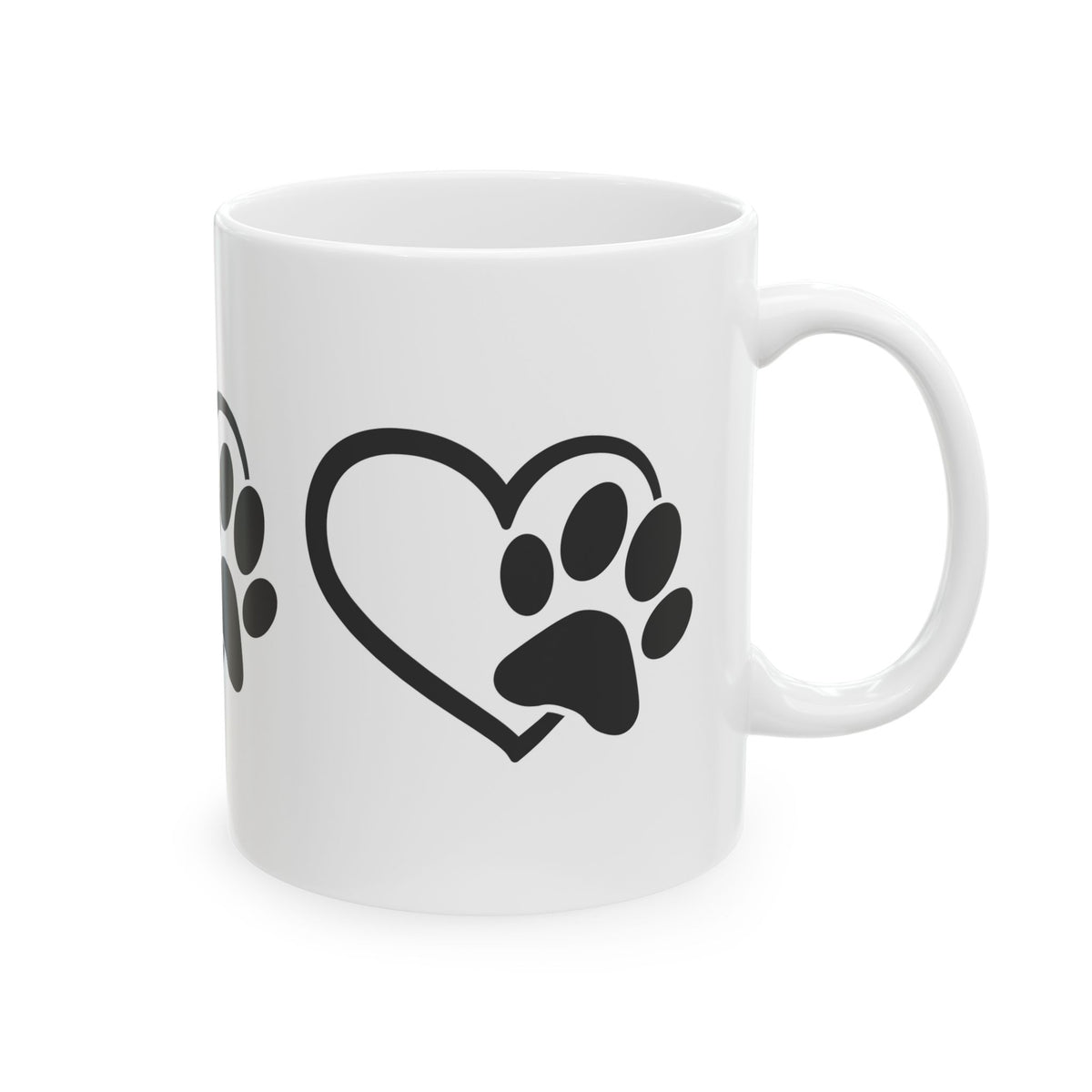Paw Heart Ceramic Mug – Pet Lover Coffee Cup 11oz    Item #753464
