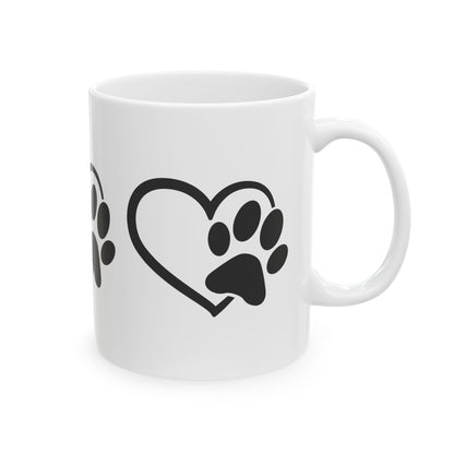 Paw Heart Ceramic Mug – Pet Lover Coffee Cup 11oz    Item #753464