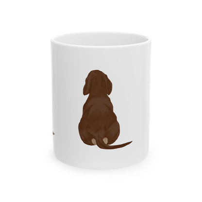 Dog Silhouette Mug – Back View Ceramic Coffee Cup 11oz    Item #721616