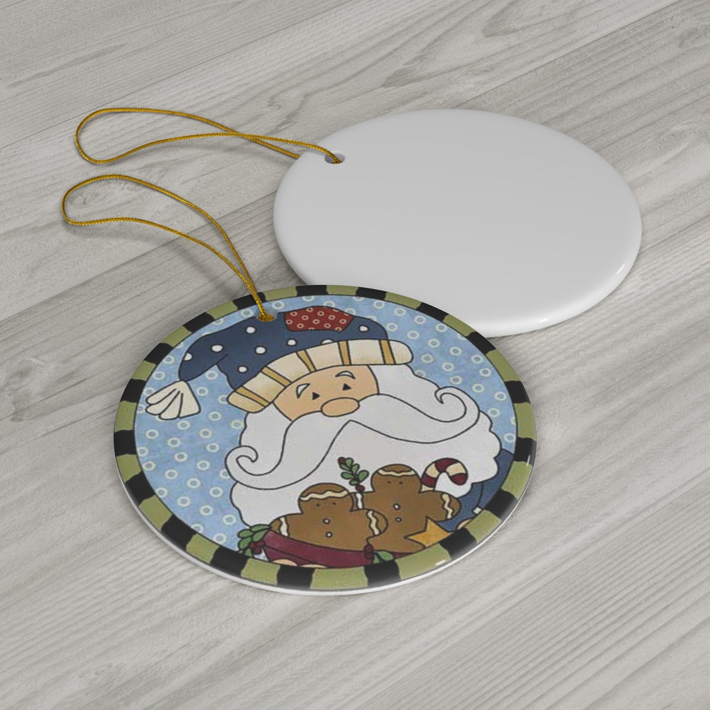Santa Ceramic Disc Ornament       Item #5082746
