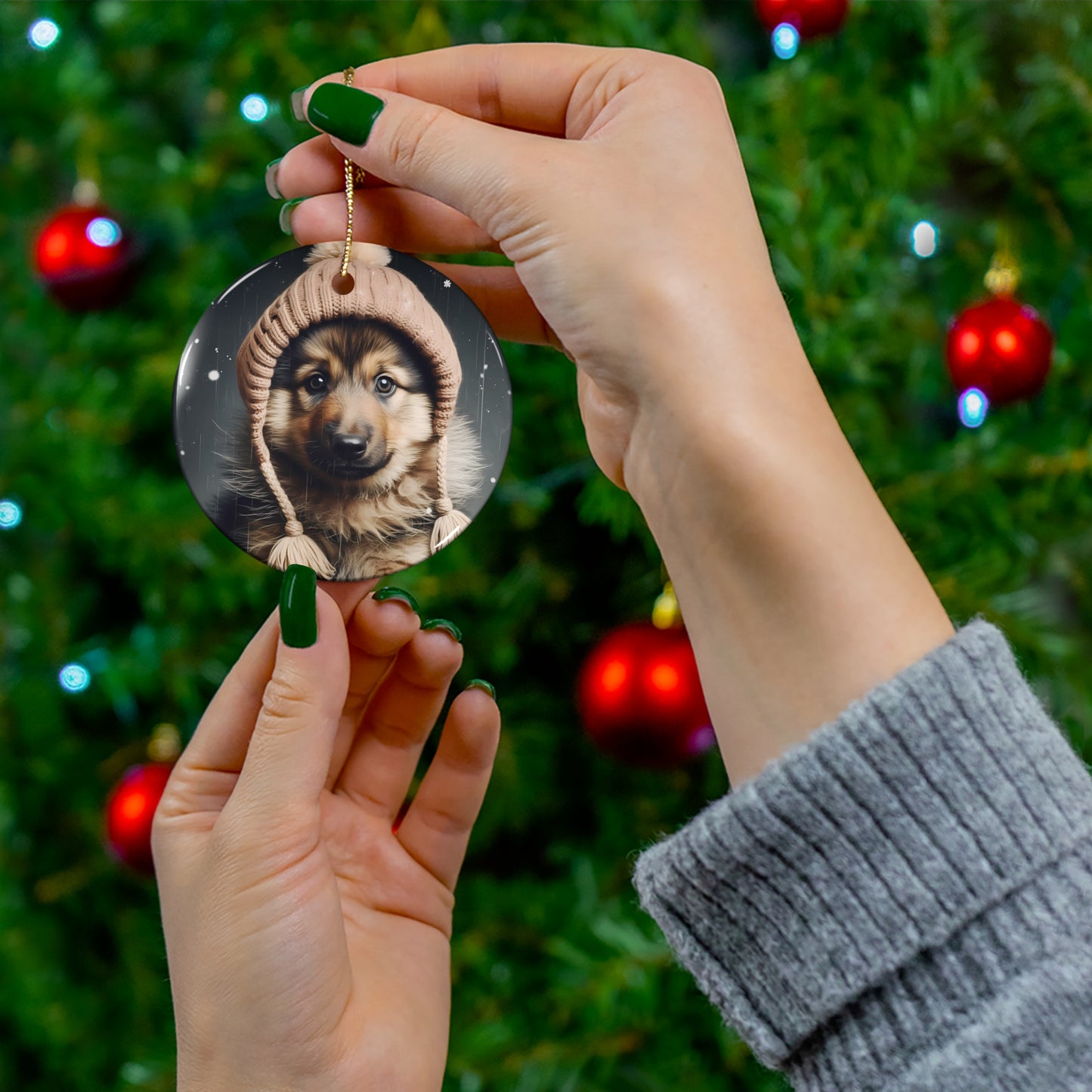 Dog Ceramic Disc Ornament              Item #202553