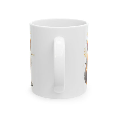 Adorable Puppy With Lights Around Neck Christmas Ceramic Mug 11oz   Item #534593