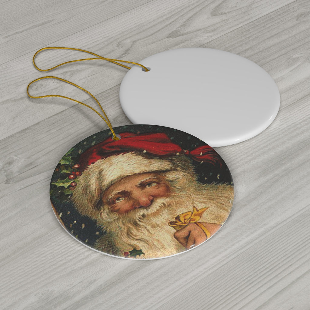 Santa Ceramic Disc Ornament          Item #4510725