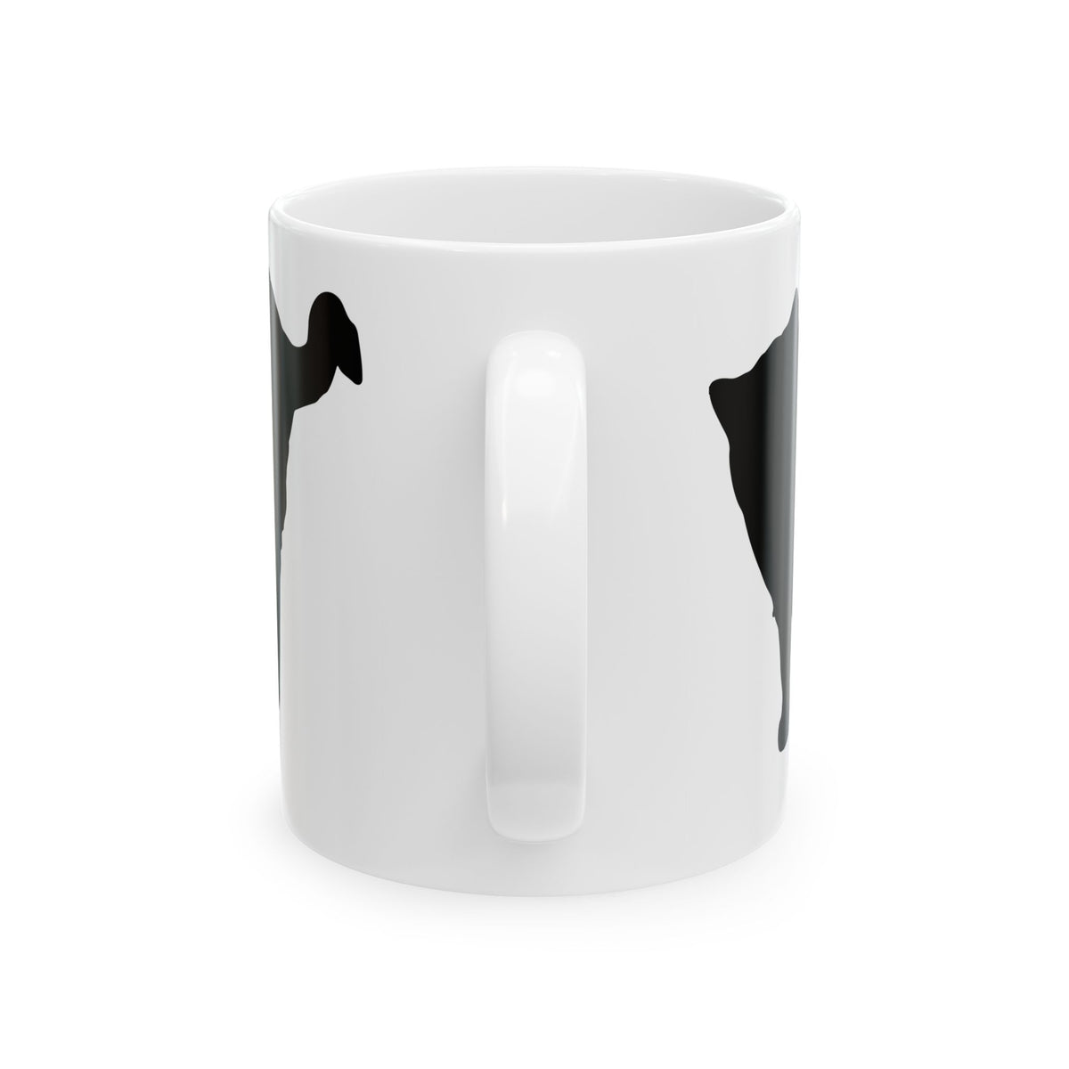 Black Cat Silhouette Ceramic Mug — Minimalist Cat Lover Coffee Cup 11 oz    Item #610806
