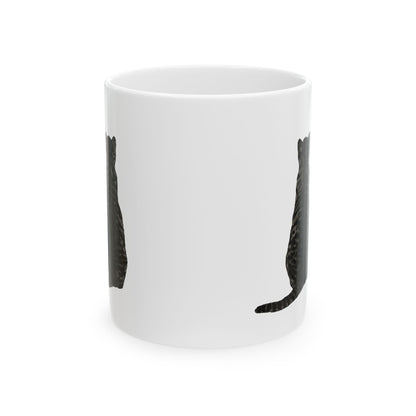 Black Cat Ceramic Mug – Cute Sitting Cat Coffee Cup 11oz   Item #610