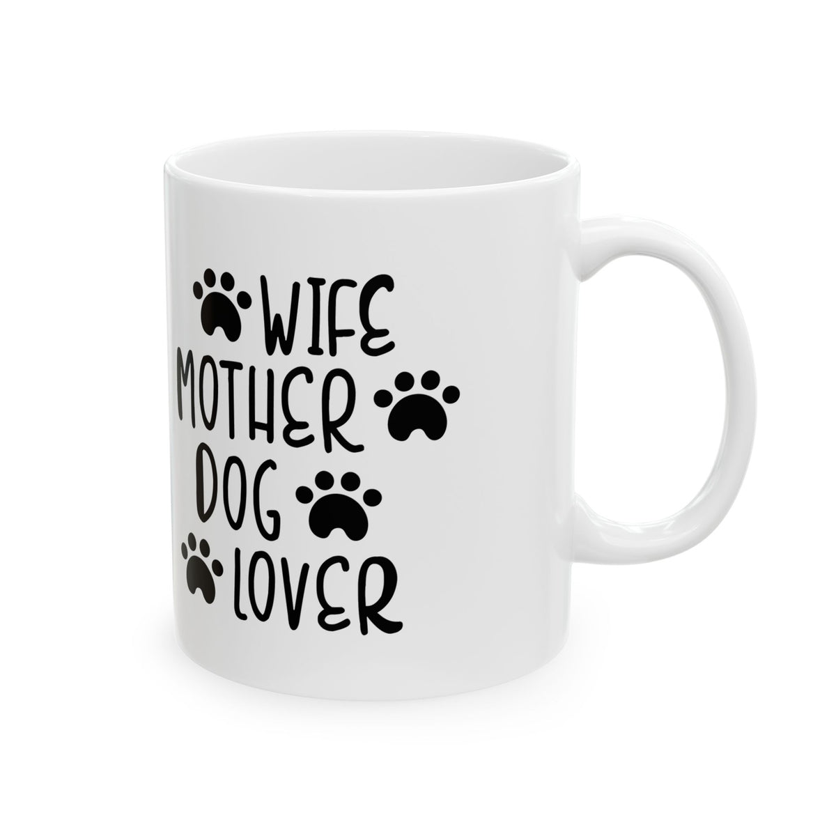 Dog Lover Ceramic Mug – “Mother of Dogs” Paw Print Coffee Cup 11oz    Item #568241