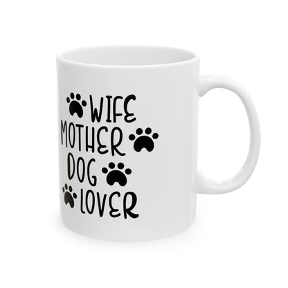 Dog Lover Ceramic Mug – “Mother of Dogs” Paw Print Coffee Cup 11oz    Item #568241