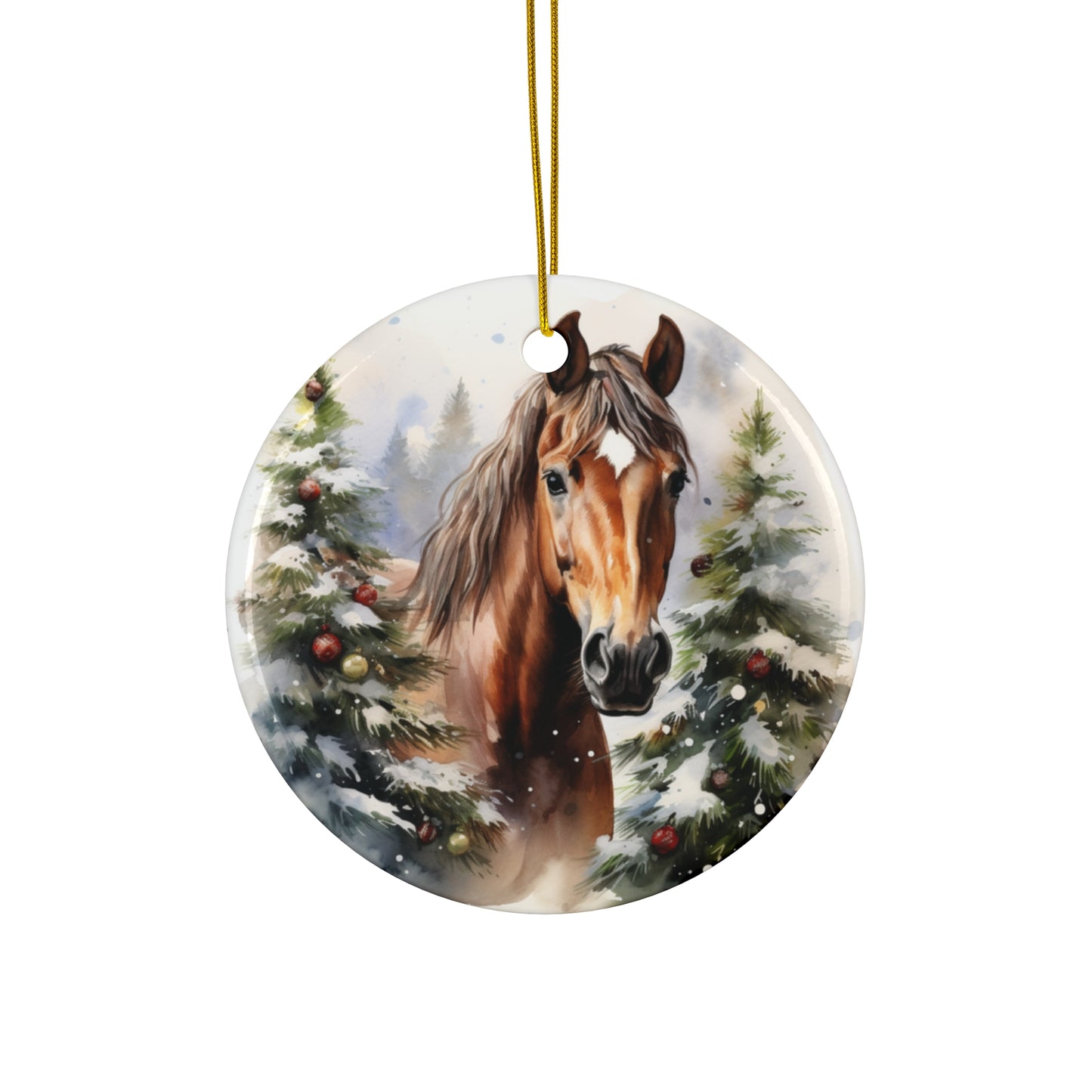 Ceramic Ornament - Country Christmas Horse    Item #9089451