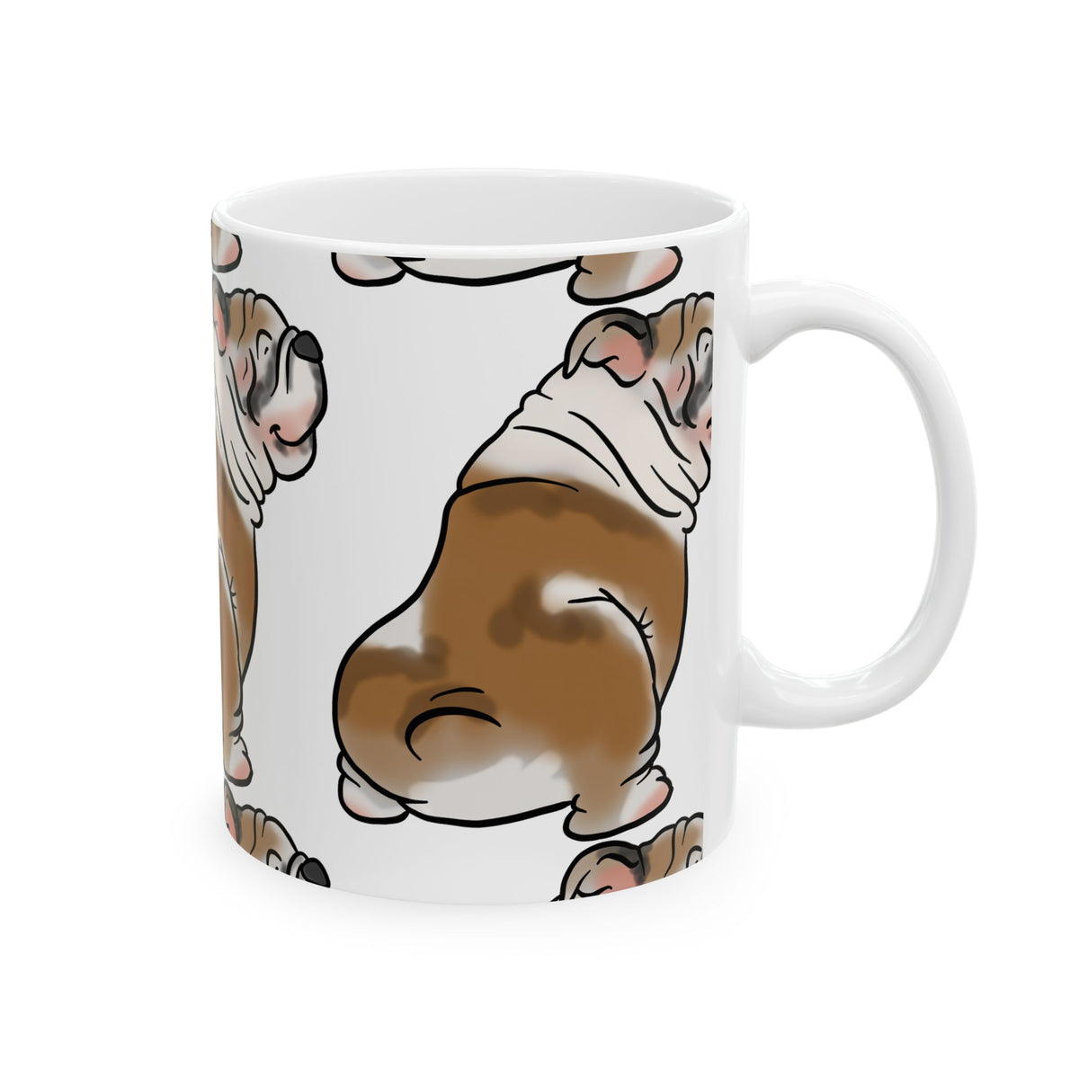 Bulldog Butt Ceramic Mug — Cute English Bulldog Coffee Cup 11oz  Item #306176